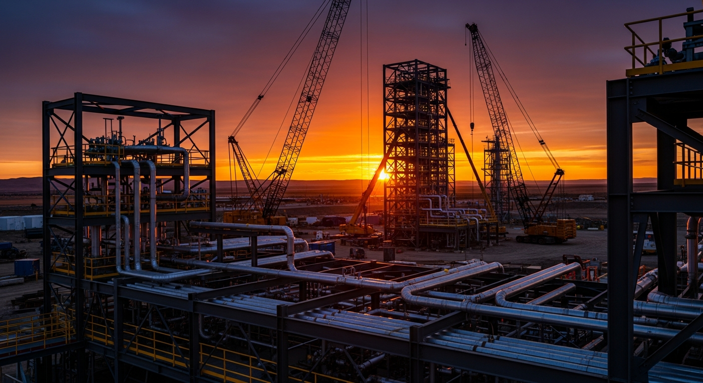 Titan Construction crew working on an oil and gas facility project